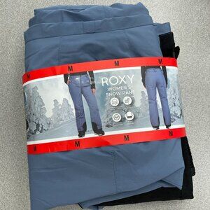 Roxy Women's M Blue Snow Pants DryFlight 10K Water Resistant Breathable L1208
